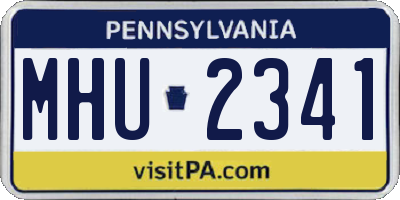 PA license plate MHU2341