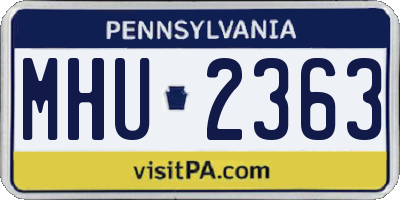 PA license plate MHU2363