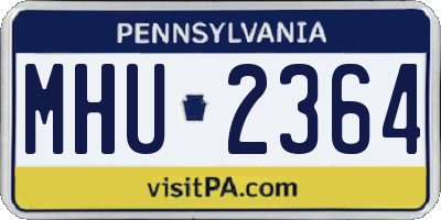 PA license plate MHU2364
