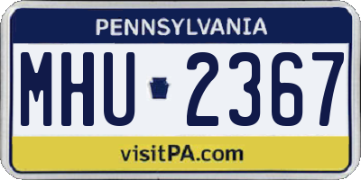 PA license plate MHU2367