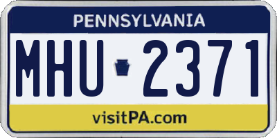 PA license plate MHU2371