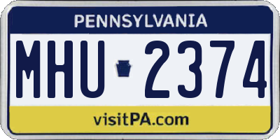 PA license plate MHU2374