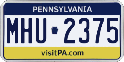 PA license plate MHU2375