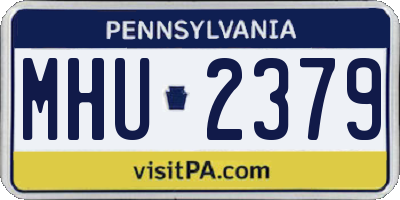 PA license plate MHU2379