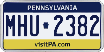 PA license plate MHU2382