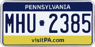 PA license plate MHU2385