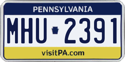 PA license plate MHU2391