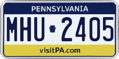 PA license plate MHU2405