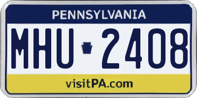 PA license plate MHU2408