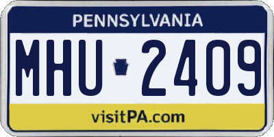 PA license plate MHU2409