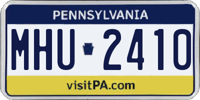 PA license plate MHU2410