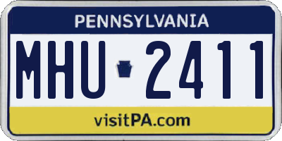 PA license plate MHU2411