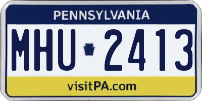 PA license plate MHU2413