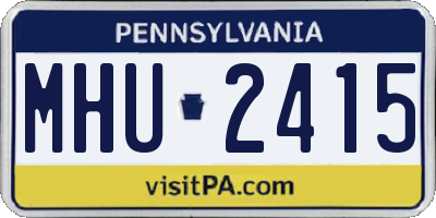 PA license plate MHU2415