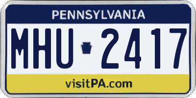 PA license plate MHU2417