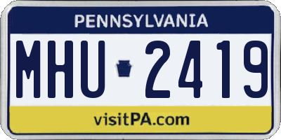 PA license plate MHU2419