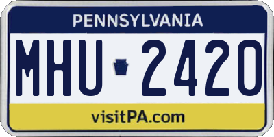 PA license plate MHU2420