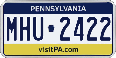 PA license plate MHU2422
