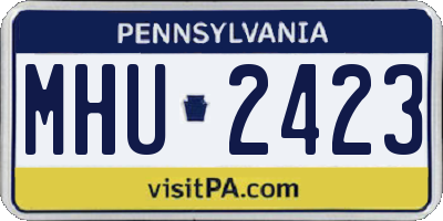 PA license plate MHU2423