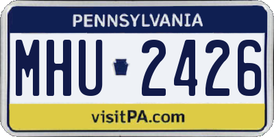PA license plate MHU2426