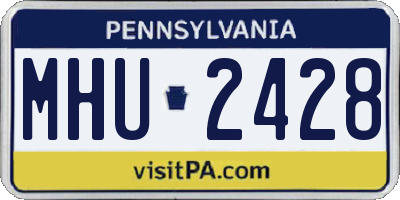 PA license plate MHU2428