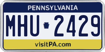 PA license plate MHU2429