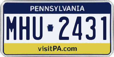 PA license plate MHU2431