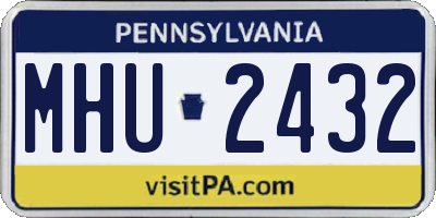 PA license plate MHU2432