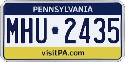 PA license plate MHU2435