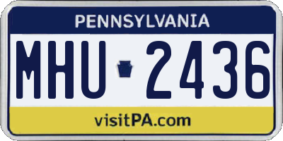 PA license plate MHU2436