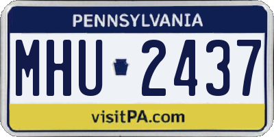 PA license plate MHU2437