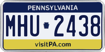 PA license plate MHU2438
