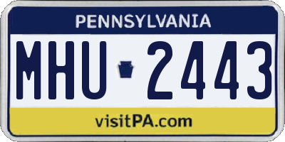 PA license plate MHU2443