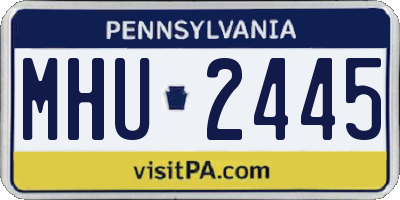 PA license plate MHU2445