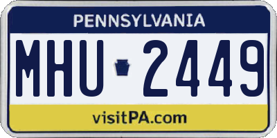 PA license plate MHU2449