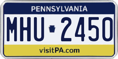 PA license plate MHU2450
