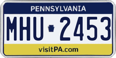 PA license plate MHU2453