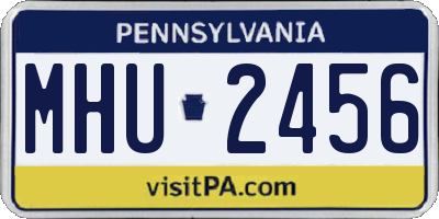PA license plate MHU2456