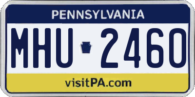 PA license plate MHU2460