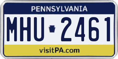 PA license plate MHU2461