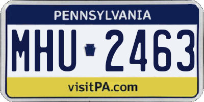 PA license plate MHU2463
