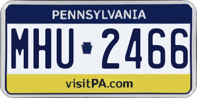 PA license plate MHU2466