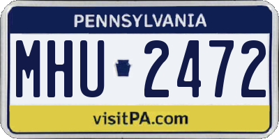 PA license plate MHU2472