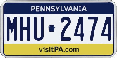 PA license plate MHU2474