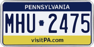 PA license plate MHU2475