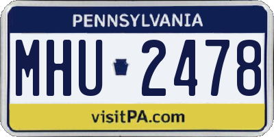 PA license plate MHU2478