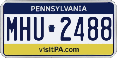 PA license plate MHU2488