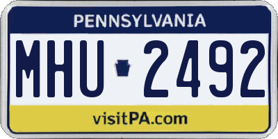 PA license plate MHU2492