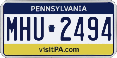 PA license plate MHU2494