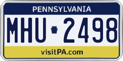 PA license plate MHU2498